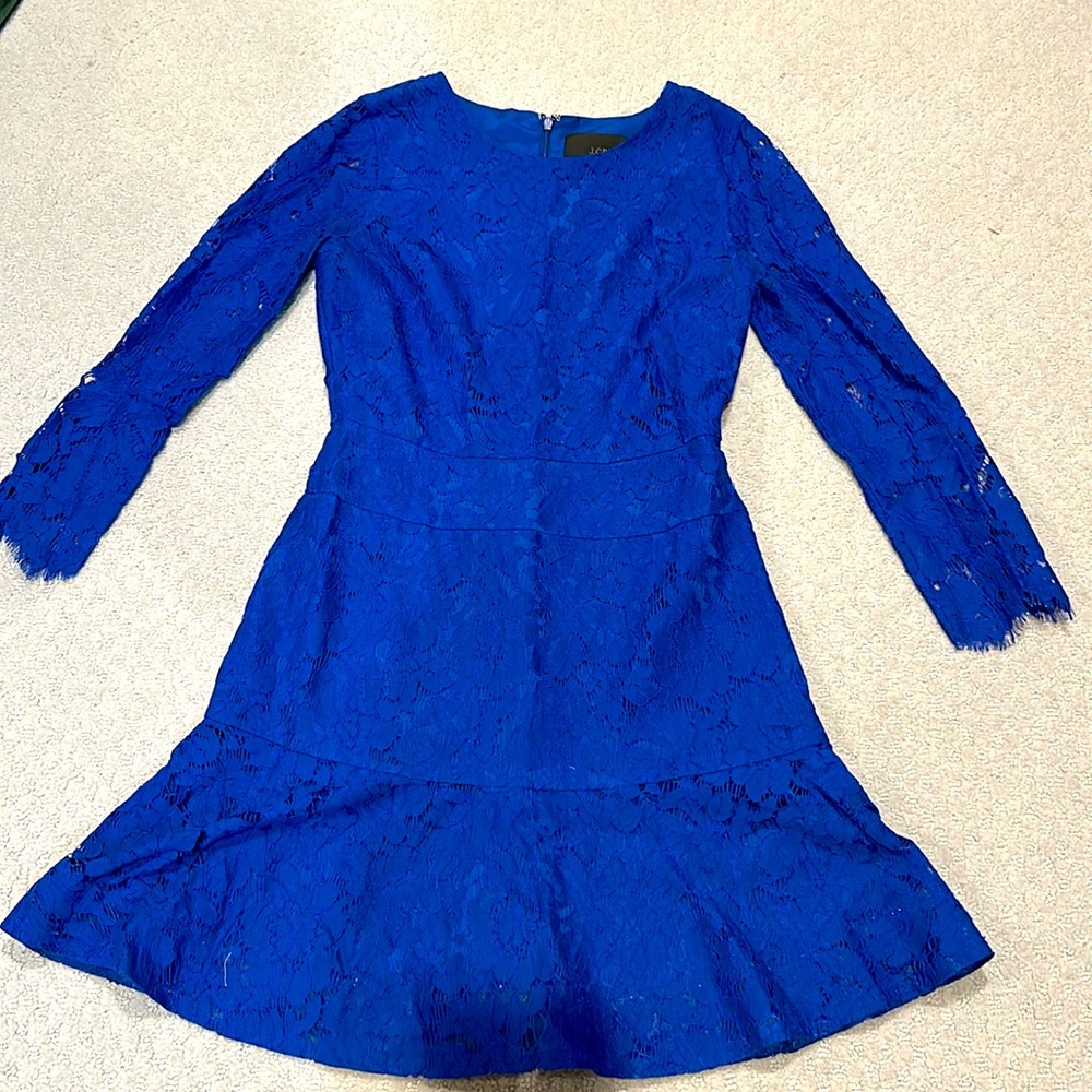 Jcrew royal blue lace dress